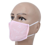 2Pcs Daily Dust Proof Mouth Muffle Breathable Cotton Anti-Smog Face Protection Children Use(Pink Printing )