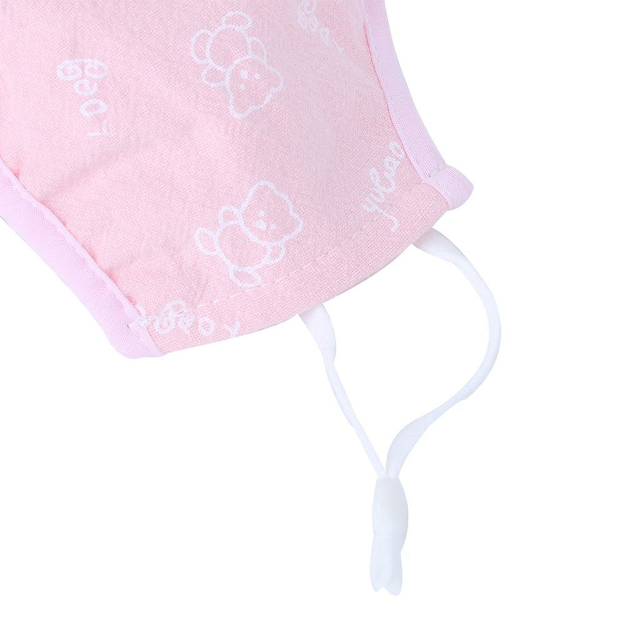 2Pcs Daily Dust Proof Mouth Muffle Breathable Cotton Anti-Smog Face Protection Children Use(Pink Printing )