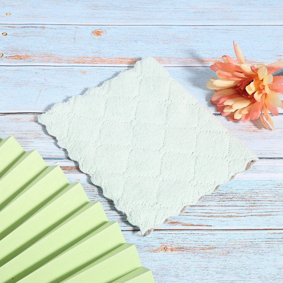 8pcs Soft Double-Sided Cleaning Cloth Water Absorption Dish Towel Kitchen Cleaning Tool