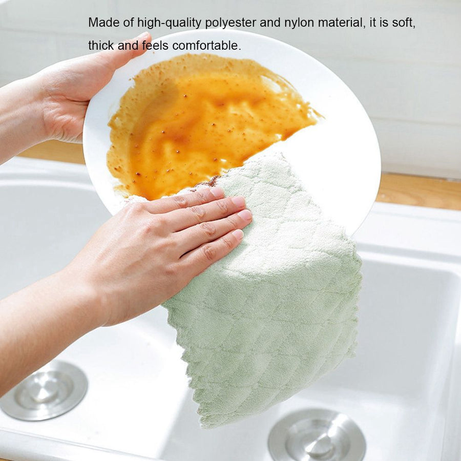 8pcs Soft Double-Sided Cleaning Cloth Water Absorption Dish Towel Kitchen Cleaning Tool