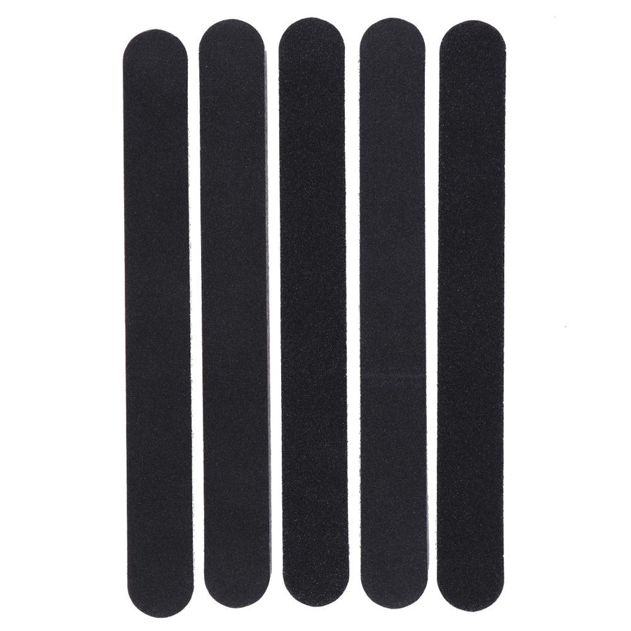 5pcs Sanding Nail File Double Sided Round Head Nail File Salon Nail Art Tool Black