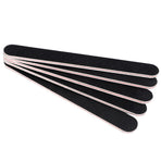 5pcs Sanding Nail File Double Sided Round Head Nail File Salon Nail Art Tool Black