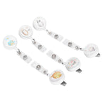 6pcs Retractable Badge Holder Cute Animal Pattern 360° Degree Rotating Clip for ID Name Tag Card