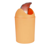 Mini Flip Lid Home Living Room Bedroom Desktop Bedside Plastic Trash Can Garbage BinOrange