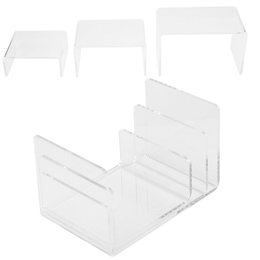 3pcs / Set Acrylic Doll Toy Figure Display Riser Rack Transparent Jewelry Display Stand