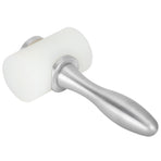 Leather Craft Hammer DIY Handcraft Hand Made Nylon Carving Engraving Punching Tools(Aluminum Alloy Handle DoubleHead White )