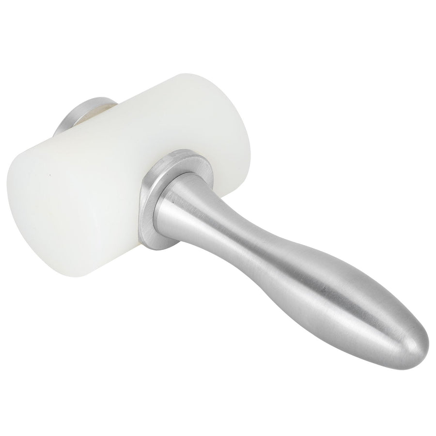 Leather Craft Hammer DIY Handcraft Hand Made Nylon Carving Engraving Punching Tools(Aluminum Alloy Handle DoubleHead White )