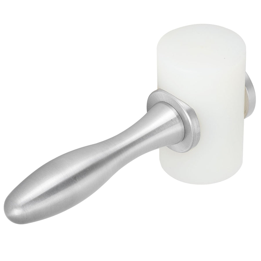 Leather Craft Hammer DIY Handcraft Hand Made Nylon Carving Engraving Punching Tools(Aluminum Alloy Handle DoubleHead White )