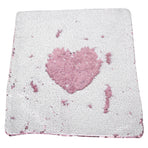 Pillow Case Sequins Suede Fabric Cushion Covers with Zipper for Home Sofa Bed Decoration(Pink White )