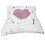 Pillow Case Sequins Suede Fabric Cushion Covers with Zipper for Home Sofa Bed Decoration(Pink White )