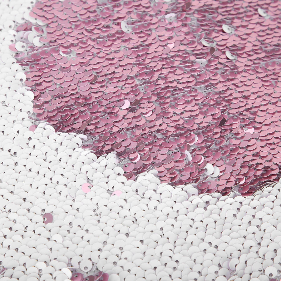 Pillow Case Sequins Suede Fabric Cushion Covers with Zipper for Home Sofa Bed Decoration(Pink White )