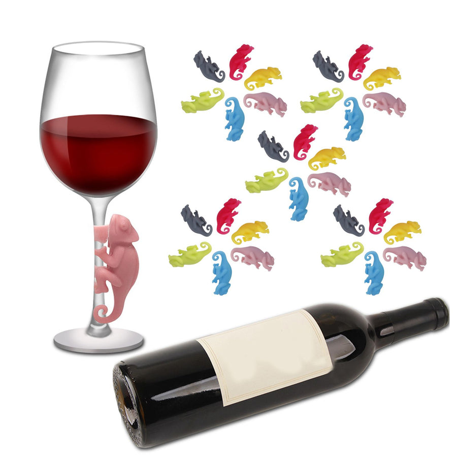 5Set Drink Markers Cute Animal Shaped Silicone Wine Glass Tag Identifier Drinkware Tools