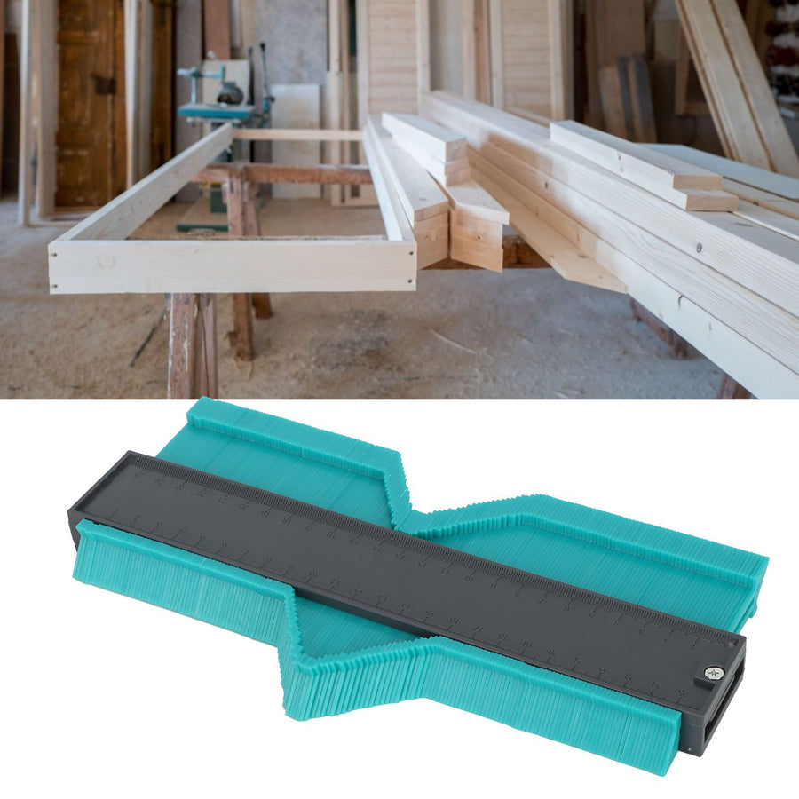 Contour Ruler Duplicator with Lock Irregular Outline Measuring Tool Carpentry AccessoryGreen L 250mm / 10in