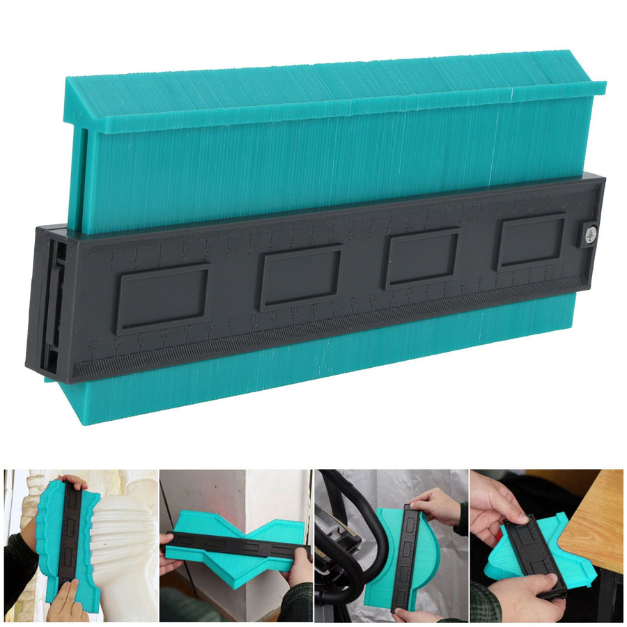 Contour Ruler Duplicator with Lock Irregular Outline Measuring Tool Carpentry AccessoryGreen L 250mm / 10in