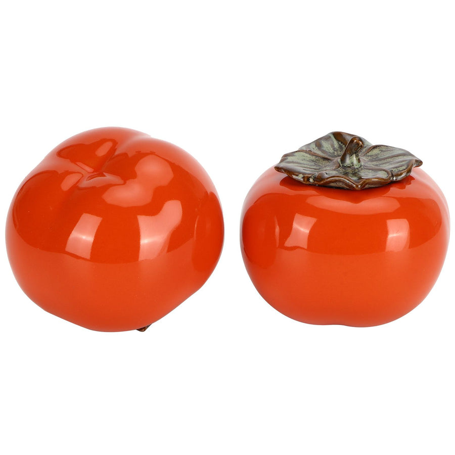 2pcs Tea Storage Pot Ceramics Persimmon Coffee Nut Sealed Containers Kitchen Decoration