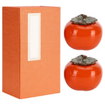 2pcs Tea Storage Pot Ceramics Persimmon Coffee Nut Sealed Containers Kitchen Decoration