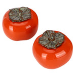 2pcs Tea Storage Pot Ceramics Persimmon Coffee Nut Sealed Containers Kitchen Decoration