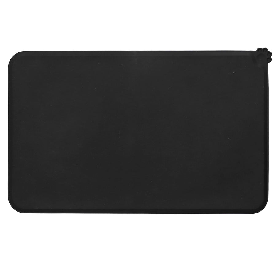 Silicone Placemat Leakage Proof Waterproof Non Slip Pet Feeding Bowl Mat Accessory(Black )