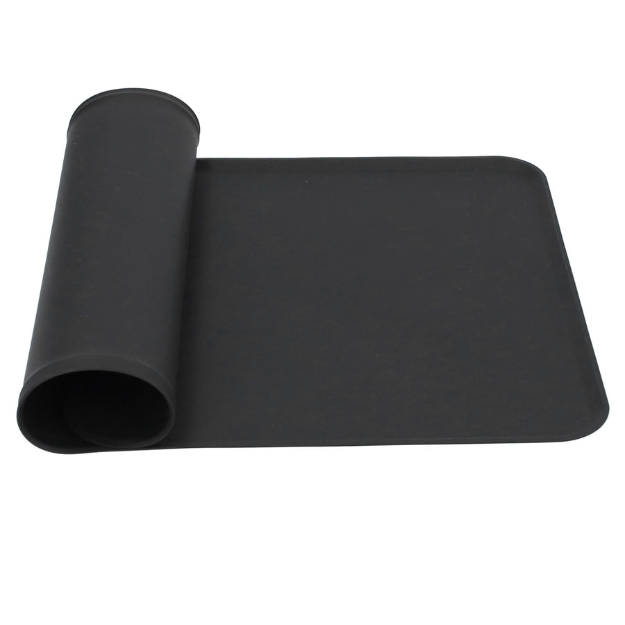 Silicone Placemat Leakage Proof Waterproof Non Slip Pet Feeding Bowl Mat Accessory(Black )