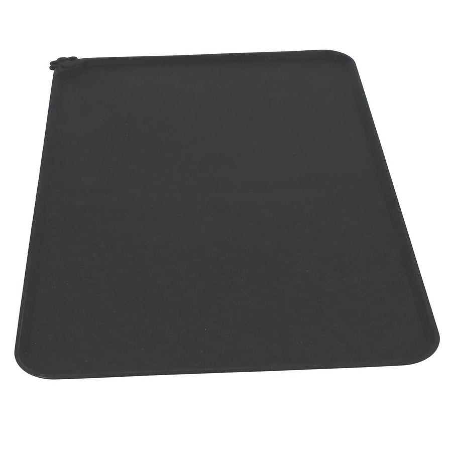 Silicone Placemat Leakage Proof Waterproof Non Slip Pet Feeding Bowl Mat Accessory(Black )