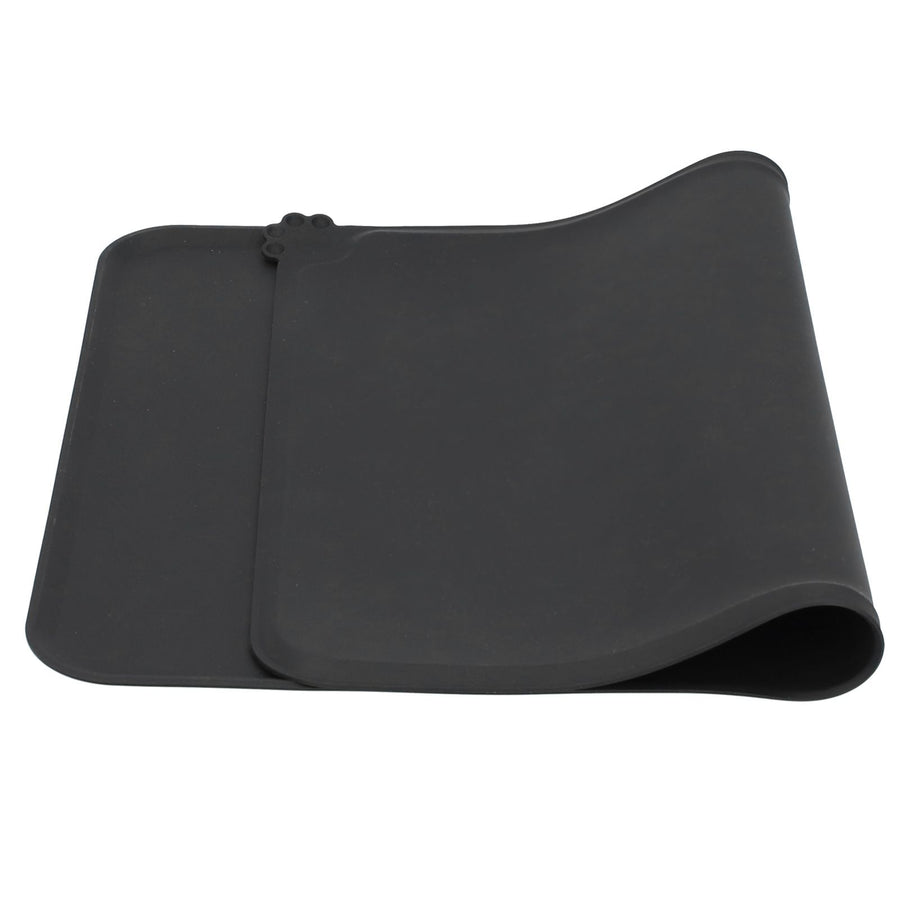 Silicone Placemat Leakage Proof Waterproof Non Slip Pet Feeding Bowl Mat Accessory(Black )