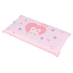 Cooling Pillow Folding Temperature Reduction Ice Crystal Napping Pillow for Children AdultsStrawberry Rabbit Pink Background