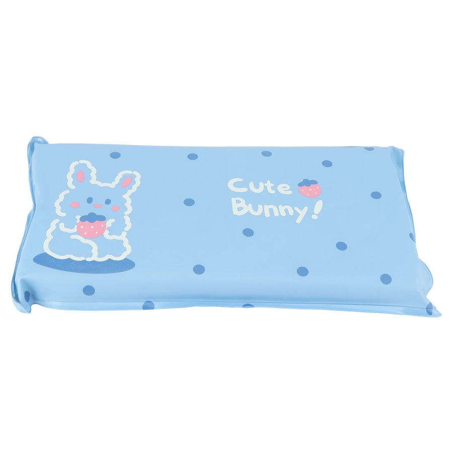 Cooling Pillow Folding Temperature Reduction Ice Crystal Napping Pillow for Children AdultsRabbit Blue Background