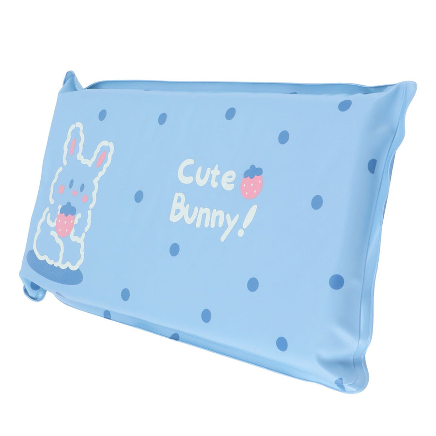 Cooling Pillow Folding Temperature Reduction Ice Crystal Napping Pillow for Children AdultsRabbit Blue Background