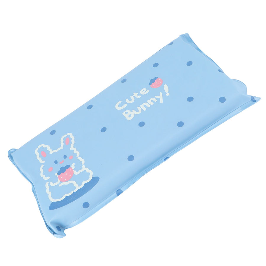 Cooling Pillow Folding Temperature Reduction Ice Crystal Napping Pillow for Children AdultsRabbit Blue Background