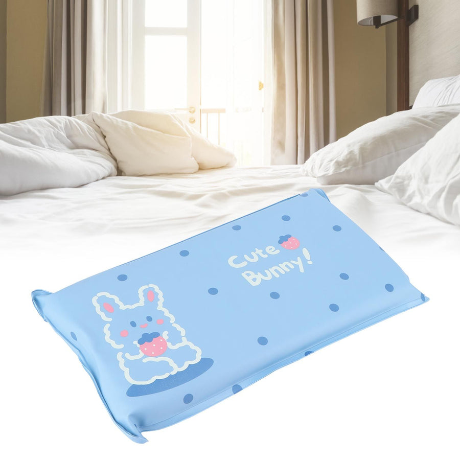 Cooling Pillow Folding Temperature Reduction Ice Crystal Napping Pillow for Children AdultsRabbit Blue Background