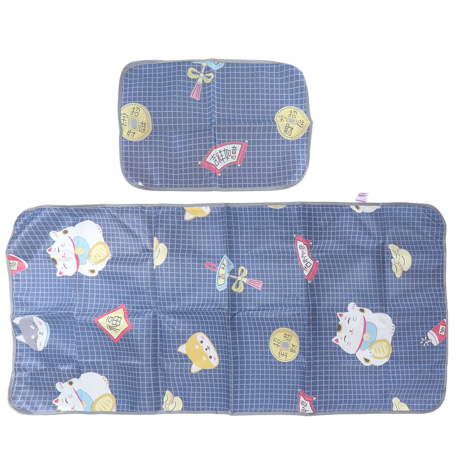 Summer Cool Mat Washable Folding Sleeping Cooling Mat Bedspread with Pillow Cover for Bedroom90x195cm