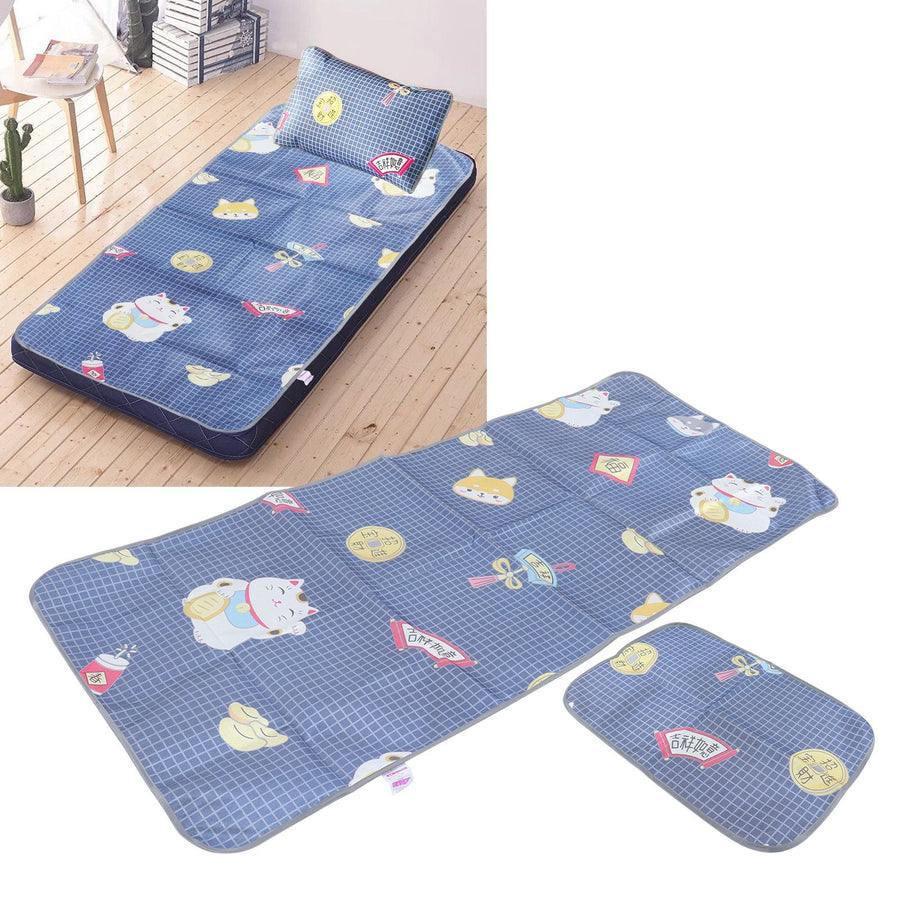 Summer Cool Mat Washable Folding Sleeping Cooling Mat Bedspread with Pillow Cover for Bedroom90x195cm