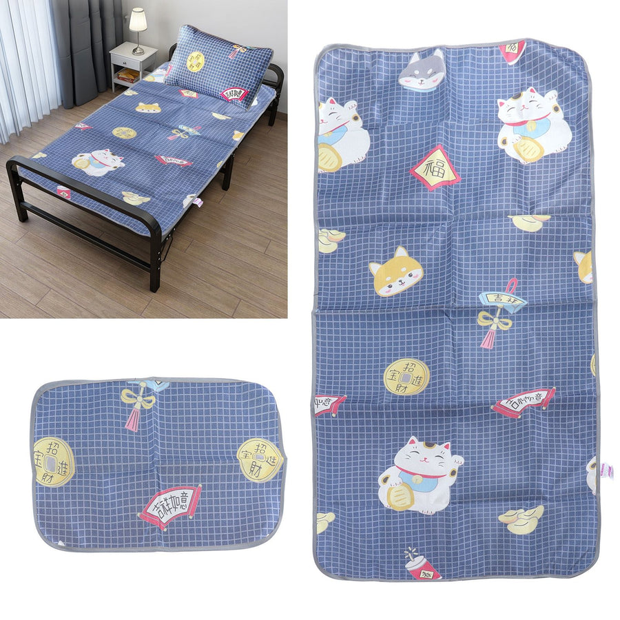 Summer Cool Mat Washable Folding Sleeping Cooling Mat Bedspread with Pillow Cover for Bedroom90x195cm