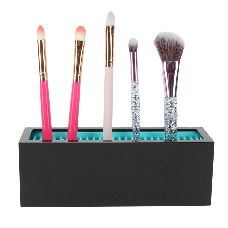 Silicone Cosmetic Storage Box Lipstick Makeup Storage Organizer Case Container for Cosmetics(Black Blue )