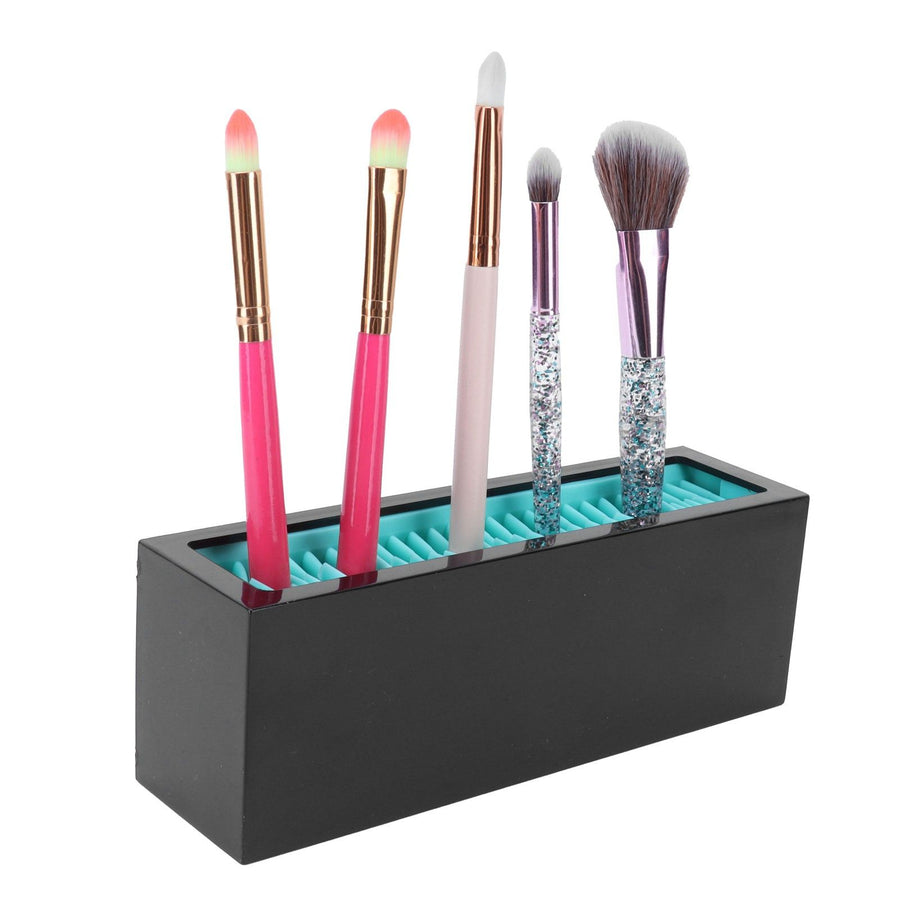 Silicone Cosmetic Storage Box Lipstick Makeup Storage Organizer Case Container for Cosmetics(Black Blue )