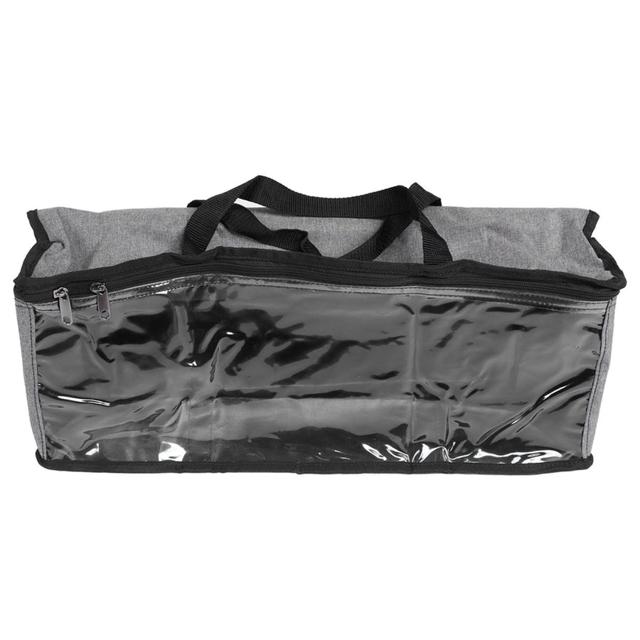 PVC Storage Bag Organizer Dustproof Zippered Tote Bag with Handles Home Travel UseGray