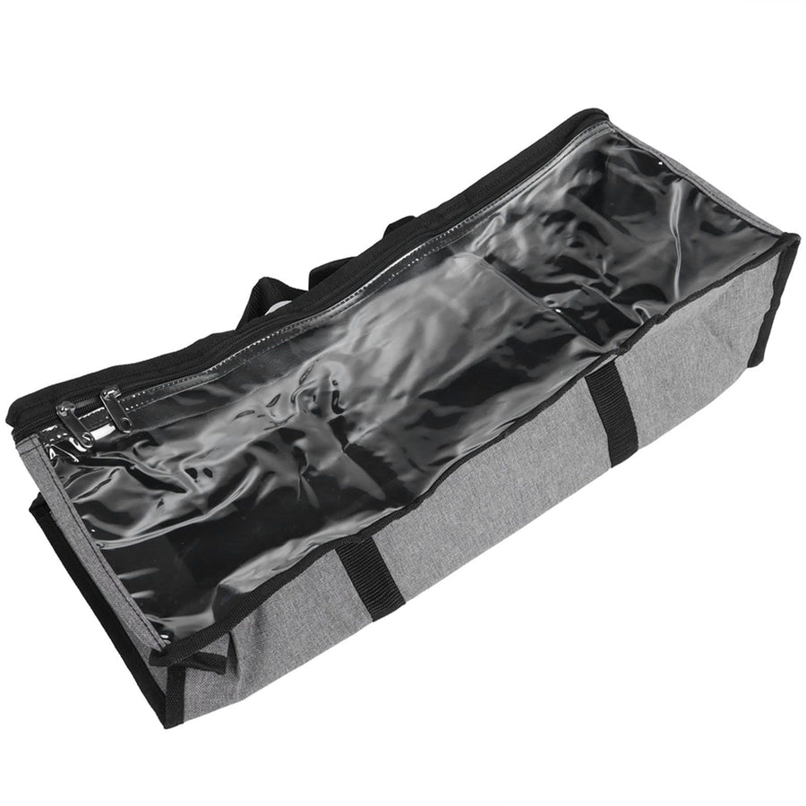 PVC Storage Bag Organizer Dustproof Zippered Tote Bag with Handles Home Travel UseGray