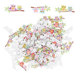 100Pcs Wooden Buttons Cartoon Owl Pattern Button for Scrapbook Crafts Clothing Decoration