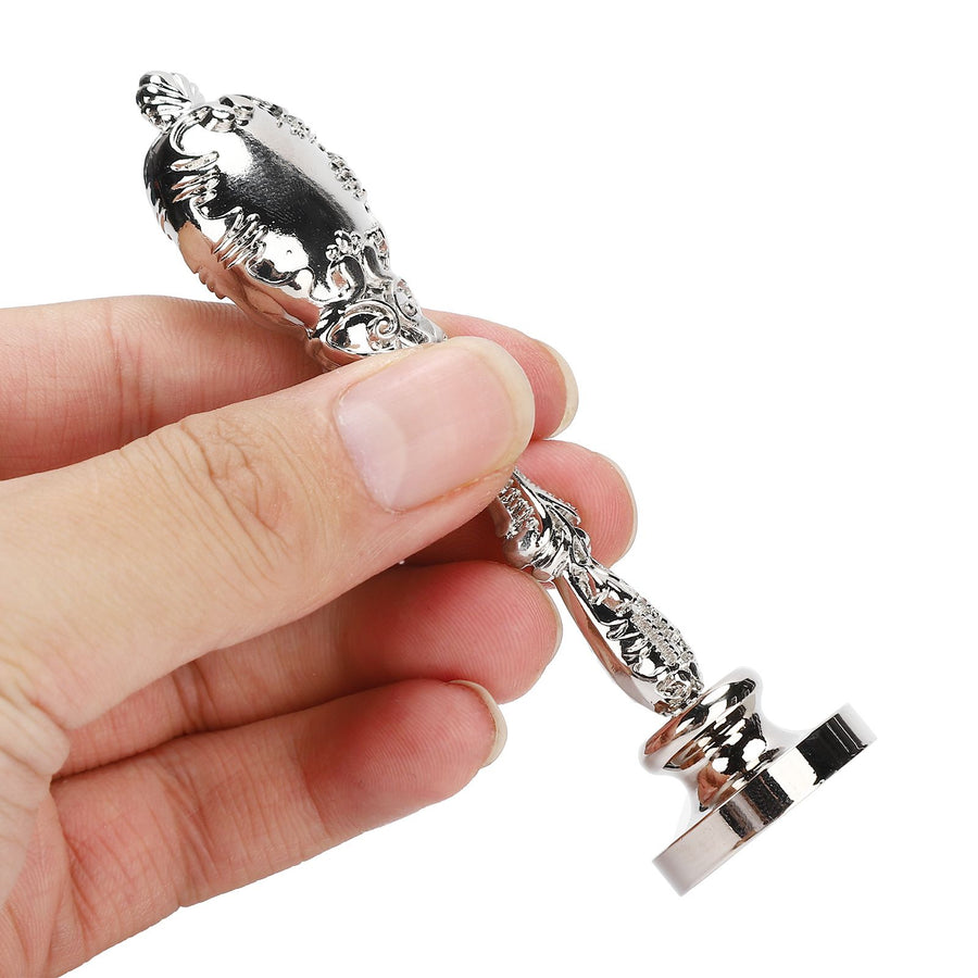 Wax Seal Metal Handle Retro Wax Stamp Handle for Envelope Decoration Sealing AccessoriesSilver