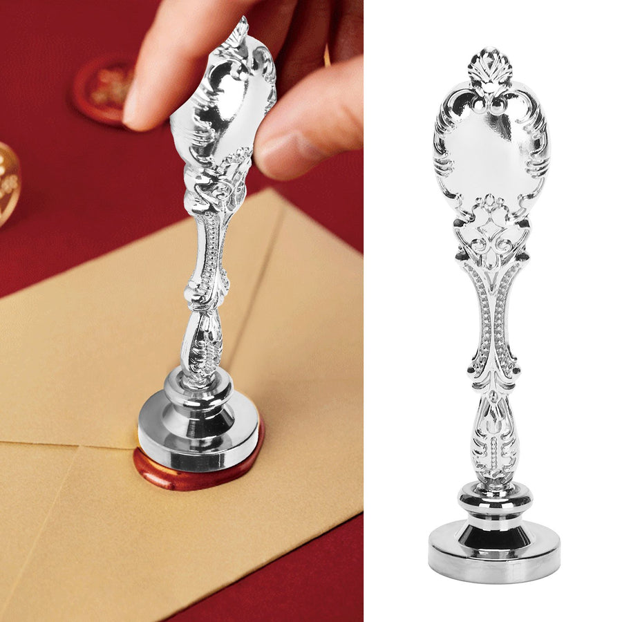 Wax Seal Metal Handle Retro Wax Stamp Handle for Envelope Decoration Sealing AccessoriesSilver