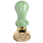 Mini Wax Seal Handle Vintage Envelope Invitation Card Sealed Stamp Handicrafts SupplyGrass Green Handle