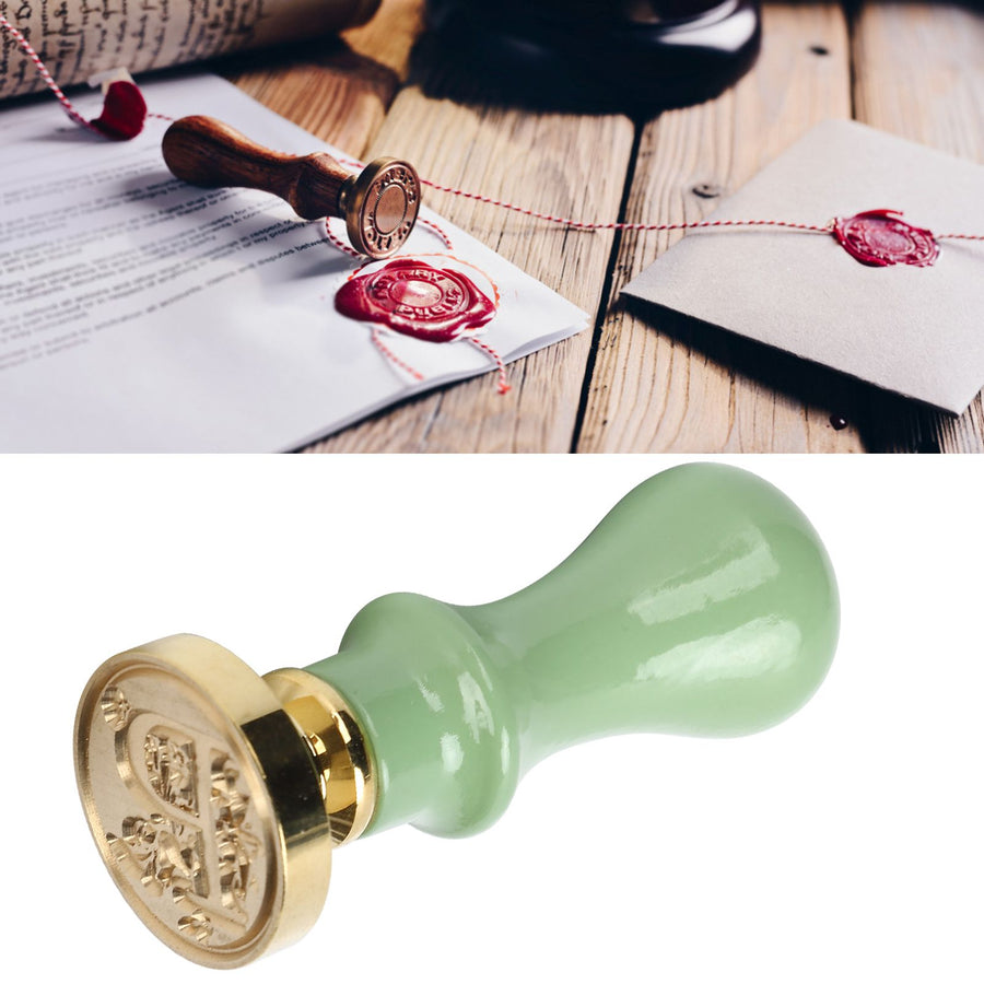 Mini Wax Seal Handle Vintage Envelope Invitation Card Sealed Stamp Handicrafts SupplyGrass Green Handle