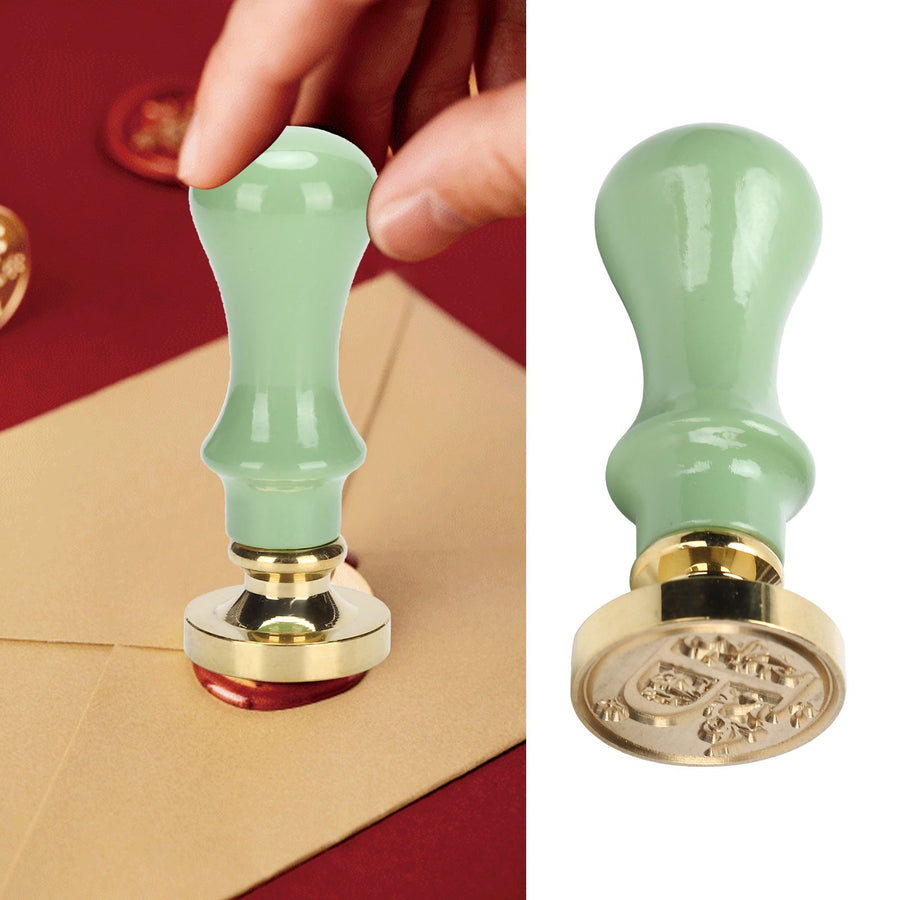 Mini Wax Seal Handle Vintage Envelope Invitation Card Sealed Stamp Handicrafts SupplyGrass Green Handle
