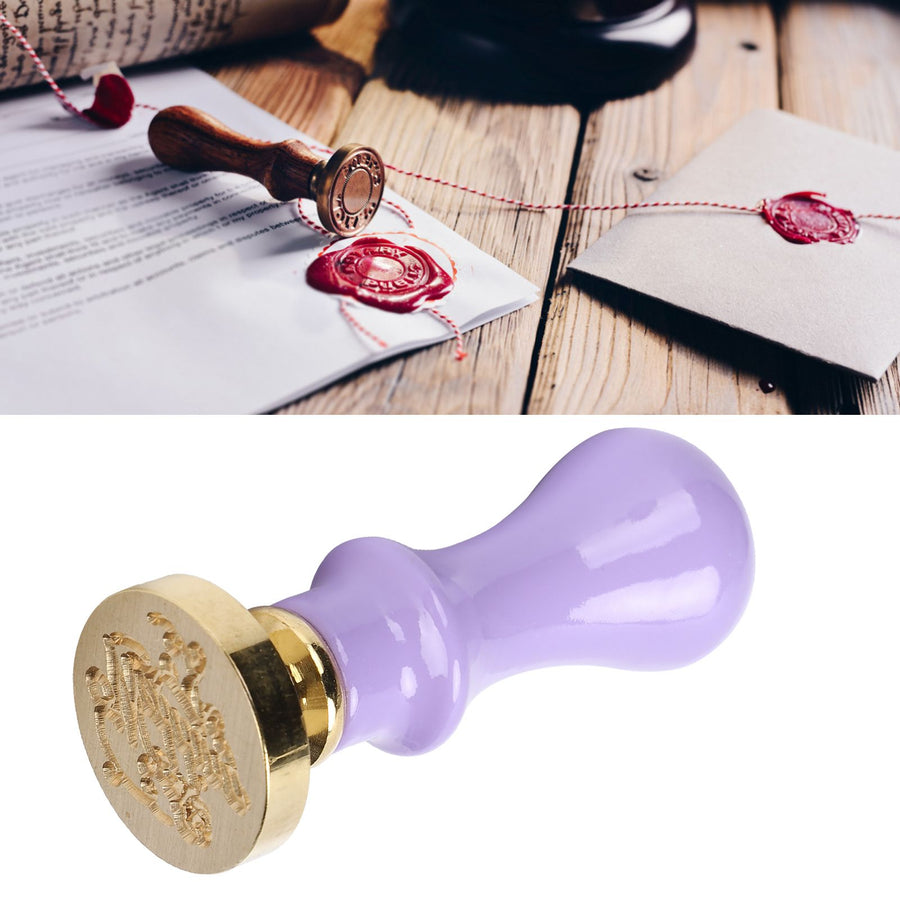Mini Wax Seal Handle Vintage Envelope Invitation Card Sealed Stamp Handicrafts SupplyPurple Handle