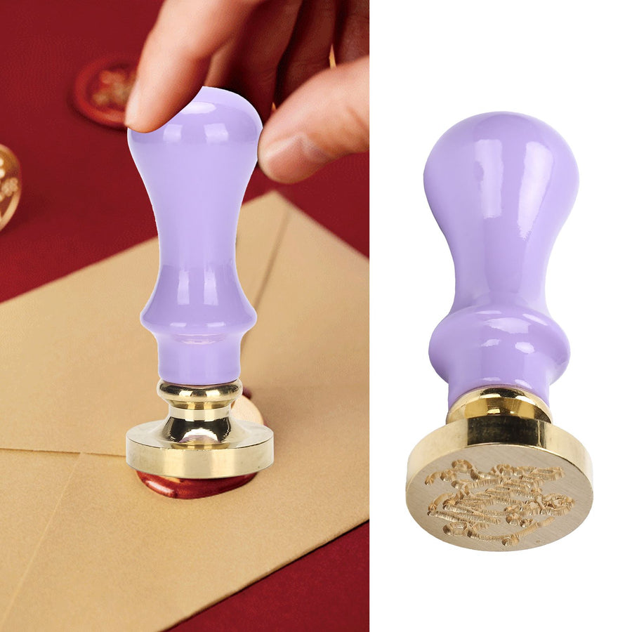 Mini Wax Seal Handle Vintage Envelope Invitation Card Sealed Stamp Handicrafts SupplyPurple Handle