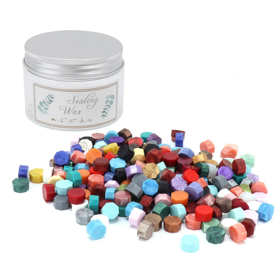 200Pcs Wax Seal Beads DIY Bottled Octagonal Sealing Wax Particles for Stamp Sealing
