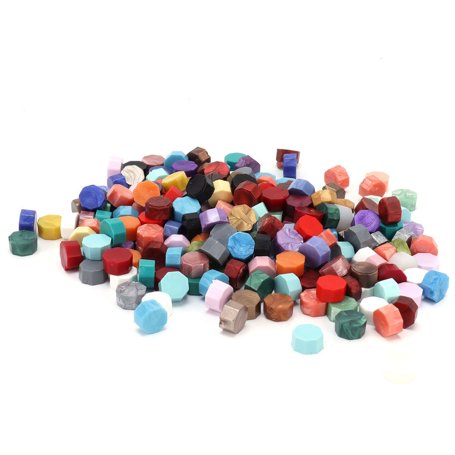 200Pcs Wax Seal Beads DIY Bottled Octagonal Sealing Wax Particles for Stamp Sealing
