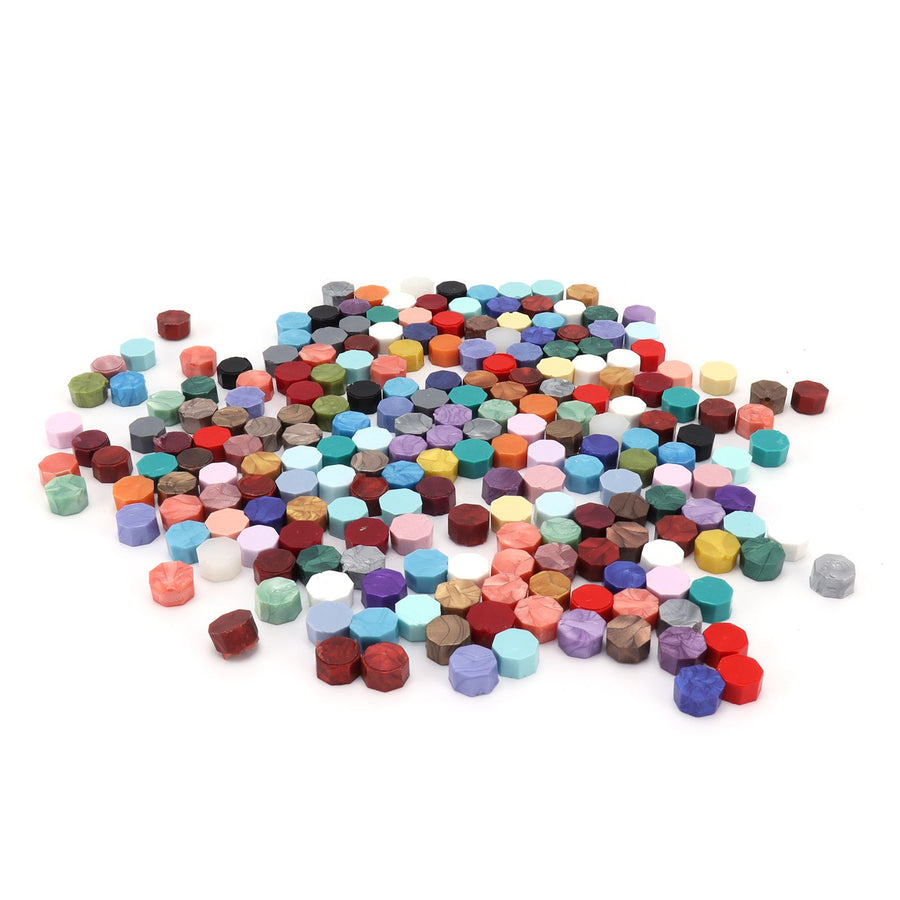 200Pcs Wax Seal Beads DIY Bottled Octagonal Sealing Wax Particles for Stamp Sealing
