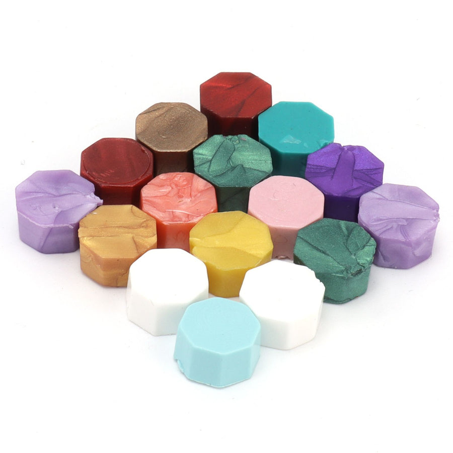 200Pcs Wax Seal Beads DIY Bottled Octagonal Sealing Wax Particles for Stamp Sealing