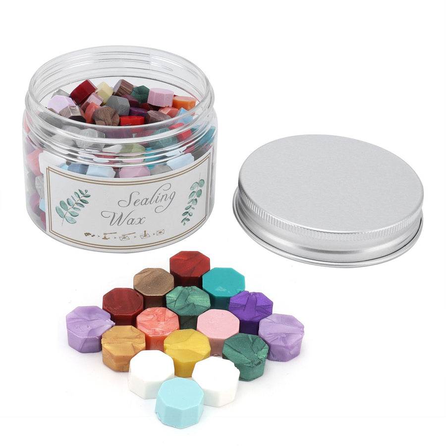200Pcs Wax Seal Beads DIY Bottled Octagonal Sealing Wax Particles for Stamp Sealing
